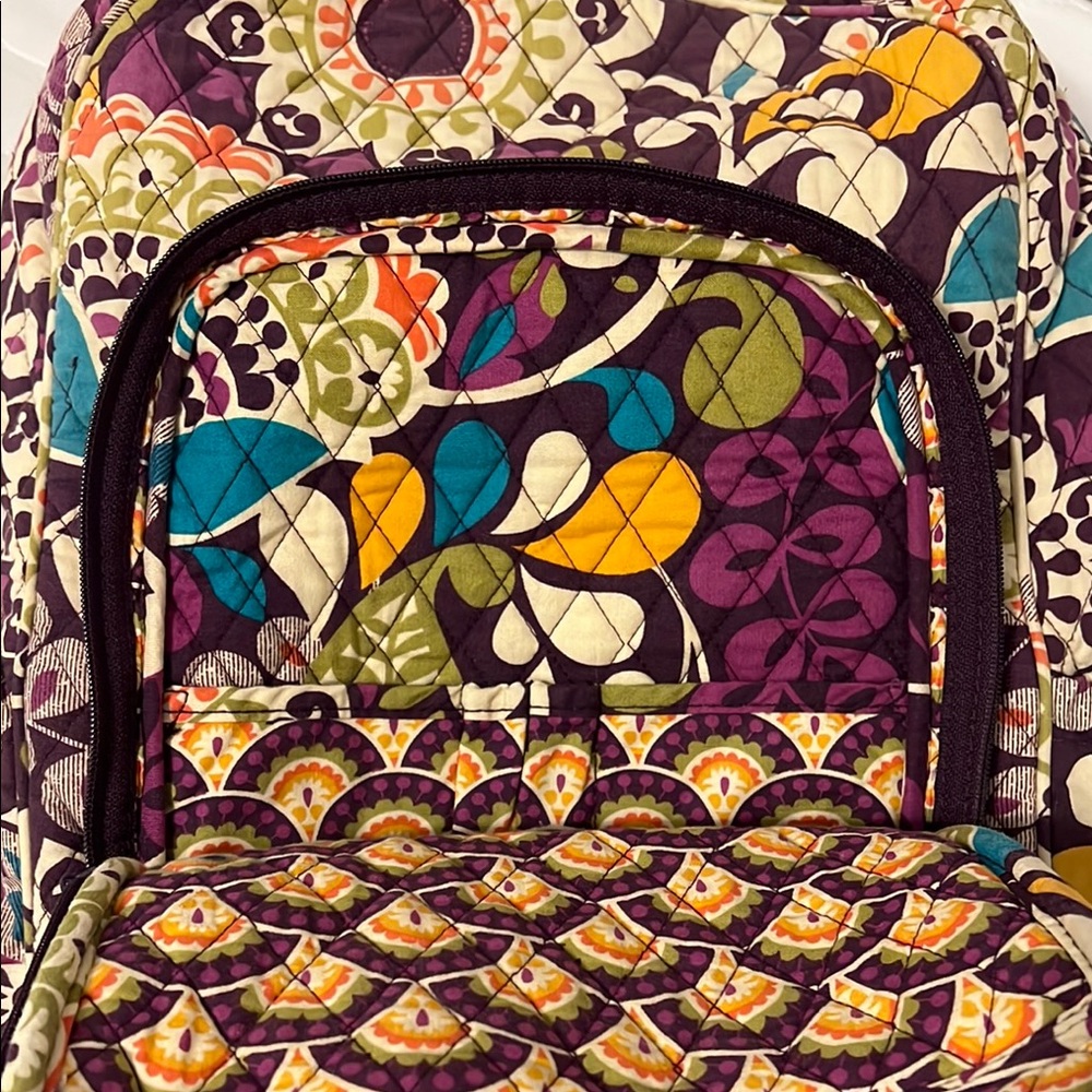 Vera Bradley Quilted Backpack in Plum Crazy (retired pattern) - Picture 3 of 7